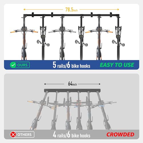 Enhanced Garage Bike Rack (6 Bike Racks)