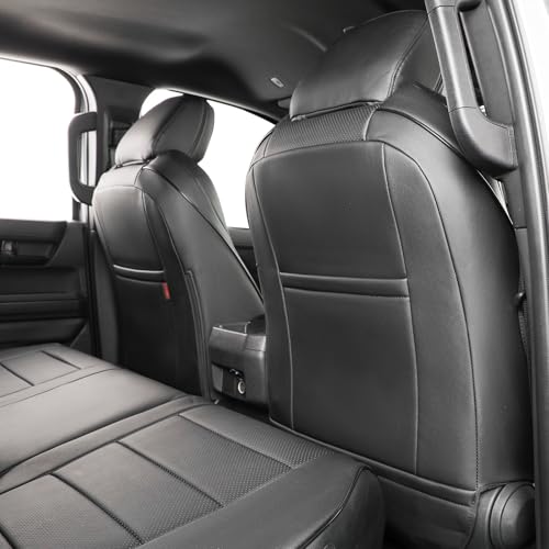 Tacoma Back Seat Covers Custom for Toyota Tacoma (Leather (Black) / 2024-2026 Tacoma (Hybrid) Only 2nd Row)