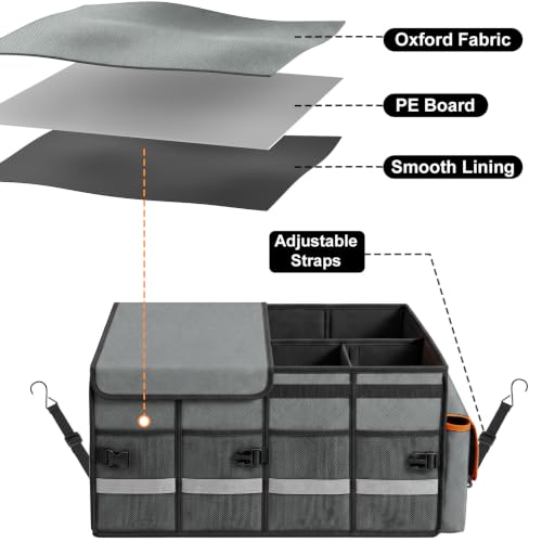 Car Trunk Organizer and Storage for Car (Grey / Medium)