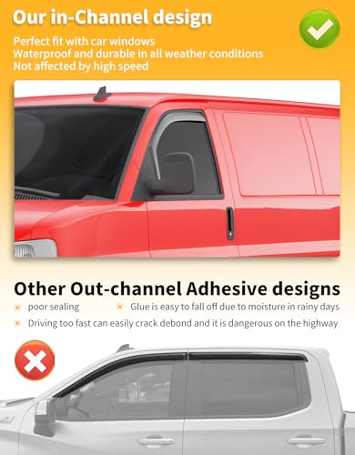 Window Rain Guards for Chevy Express Van & GMC Savana 2500 3500 1996 (For Chevy Express Van/GMC Savana 1996-2026)