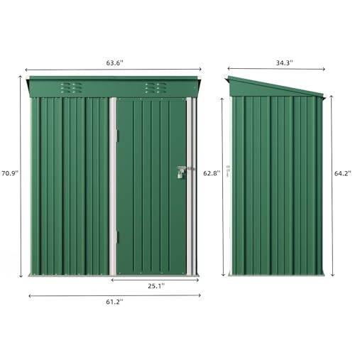 5' x 3' Outdoor Storage Shed (green / 5' x 3')