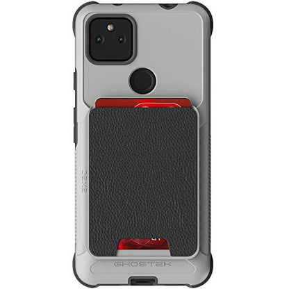 Exec Magnetic Wallet Pixel 5a Case with Card Holder Perfect for Car Mounts Leather Pocket Holds 4 Credit Cards Removable for Wireless Charging Compatible 2021 Google Pixel5a (Pixel 5a / Gray)