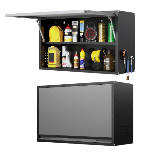 Metal Wall Cabinet with Adjustable Shelves (19.7''H / Black Gray)
