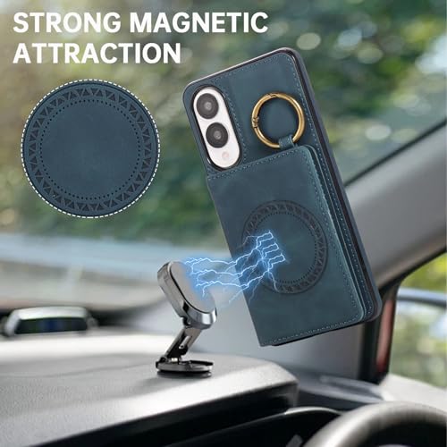 Compatible with Samsung Galaxy S25 Edge Wallet Case Screen Protector Crossbody Shoulder Strap Ring Buckle Stand Card Holder Magnetic Car Mount Phone Cover for S25Edge 25S S 25 25Edge Women Men Green (Green / for S25 edge)