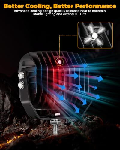 XP Ultra Series 5" 100W Offroad LED Pods Hyper Spot Light Bars (5" XP-Ultra Amber White Spot Lights)