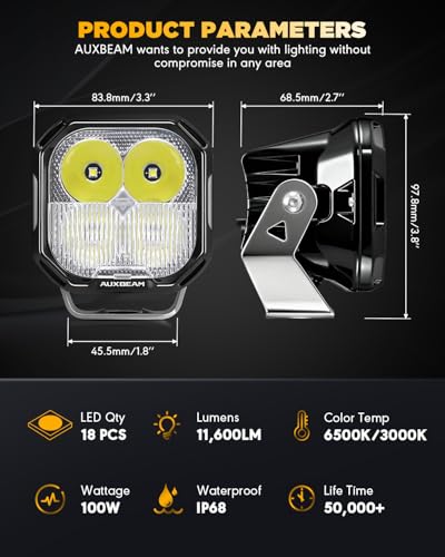 Color Play Series 3 Inch LED Pod Light Off (Color Play 3 Inch Amber/White Combo & DRL)