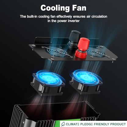 3000W Power Inverter 12V DC to 110V (3000W LCD / Green)