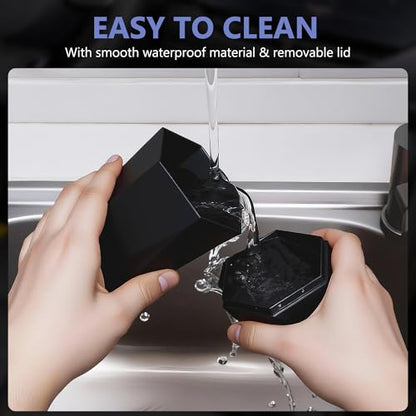 Car Trash Can with Lid (Black-1Pc)