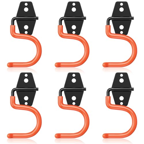 6 Pack Metal Garage Hooks (S Hook / Orange S Hook)