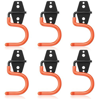 6 Pack Metal Garage Hooks (S Hook / Orange S Hook)