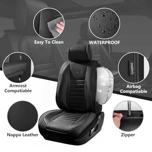 Nappa Leather Car Seat Covers Front Seats (Black / Front Seats)