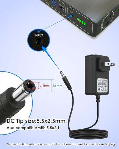 14V Replacement Charger Adapter for Halo Bolt Car Jump Starter Compatible with 57720
