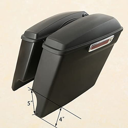 Motorcycle Stretched Saddlebags with Chrome Conversion Brackets Fit For Harley Softail Deluxe Heritage Softail 1984