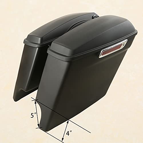 Motorcycle Stretched Saddlebags with Black Conversion Brackets Fit For Harley Softail Deluxe Heritage Softail 1984
