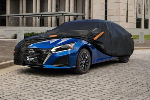 7 Layers Waterproof Car Cover for Nissan Altima 2002 (PE-Black / Custom Fit Nissan Altima)