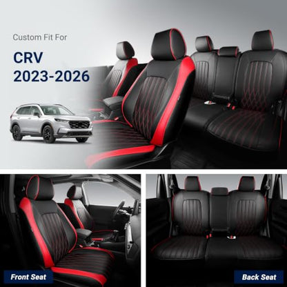Custom for Honda CRV Seat Covers 2023 (BlackRed / CR-V2023-2026 EX,EXL,LX ,Sport,Hybrid)