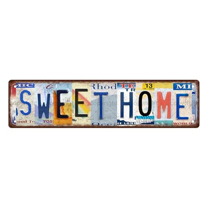 SWEET HOME SPACE Metal Tin Street Sign Bar Cafe Garage Cave Home Room Wall Bathroom Farmhouse Garden Porch Patio Decor (SWEET HOME)