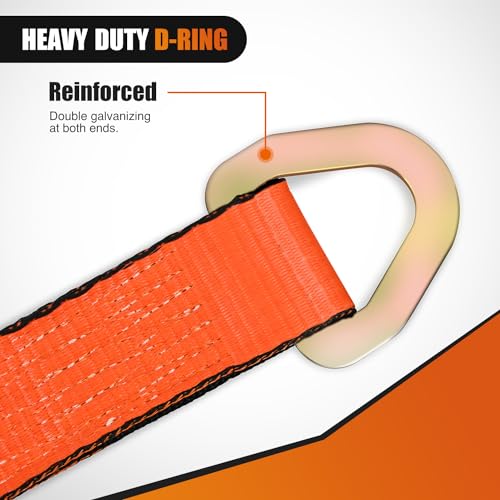 4PCS 2"x 38" Axle Tie Down Straps with Protective Sleeve D (2inx 38in Axle Tie Down Straps 4Pcs Orange / Straps)
