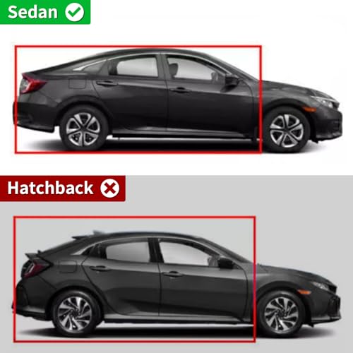 Outside Mount Window Visors Rain Guards for Honda Civic 4Dr Sedan 2012 (2012-2015)