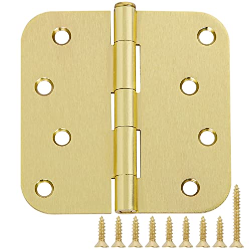 18 Pack Interior Door Hinges 4 Inch Brushed Brass 5 (Satin Brass-4 in / 18 Pack)