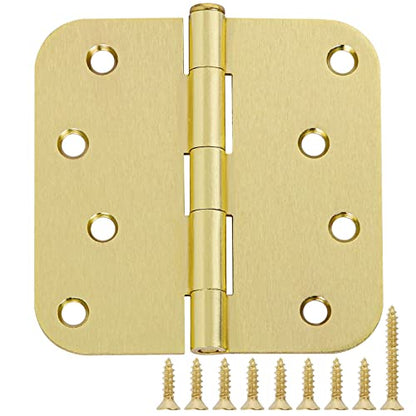 18 Pack Interior Door Hinges 4 Inch Brushed Brass 5 (Satin Brass-4 in / 18 Pack)