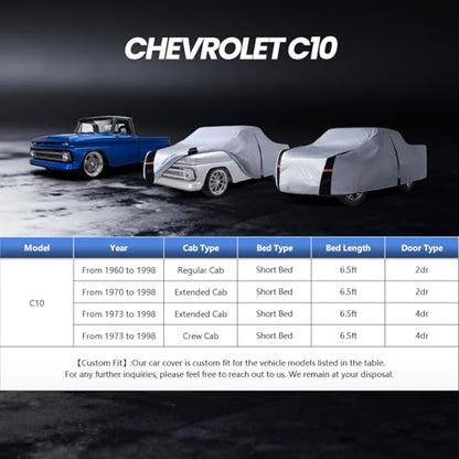 Multi Layer Ford F100 Truck Cover (W.Fit C10(1960-2002) Standard/Extended/Crew SB / White Truck Cover)