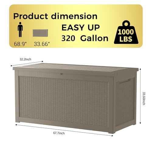 320 Gallon Resin Outdoor Storage Box (Gray / 320 gallons)