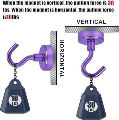 Magnetic Hooks 20pcs 30lbs Cruise Essentials 2026 Magnet Hook Purple (Purple / 0.63in)