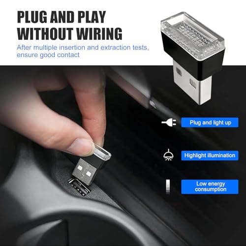 4 PCS USB LED Car Interior Atmosphere Lamp (Blue)