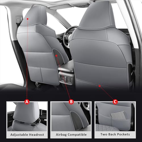 Seat Covers Full Set Fit for 2019 (Grey / 2019-2025 rav4(Not for Hybrid,Adventure&TRD-OFF))