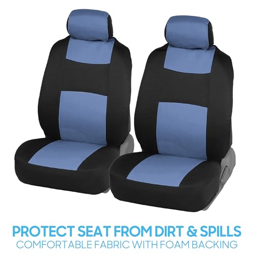 PolyPro Car Seat Covers Full Set in Blue Gray on Black (Blue Gray)