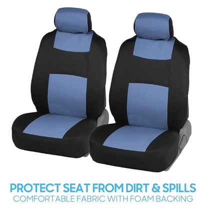 PolyPro Car Seat Covers Full Set in Blue Gray on Black (Blue Gray)