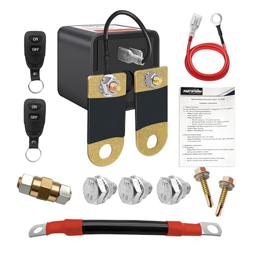 3 8" Side Post Remote Battery Disconnect Switch 12V Battery Kill Switch for Car Truck UTV ATV Marine On (200A 3/8"Side Post Remote Disconnect Switch)