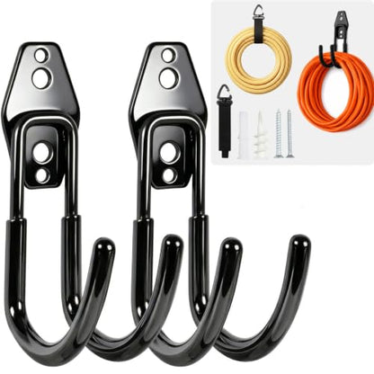 Hose Hanger Wall Mount 2 Pack (Black 2 Pcs)