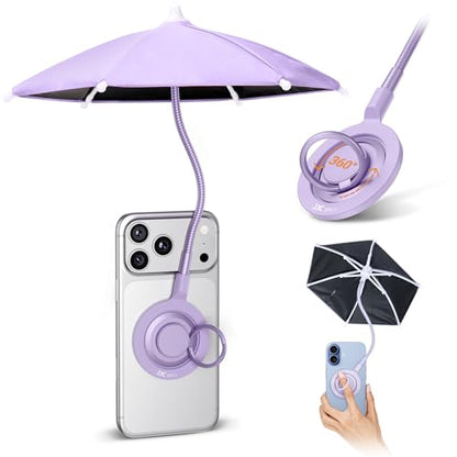 UPF 45+ Magnetic Phone Umbrella with Black Anti (PURPLE(Upgrade for Phone))