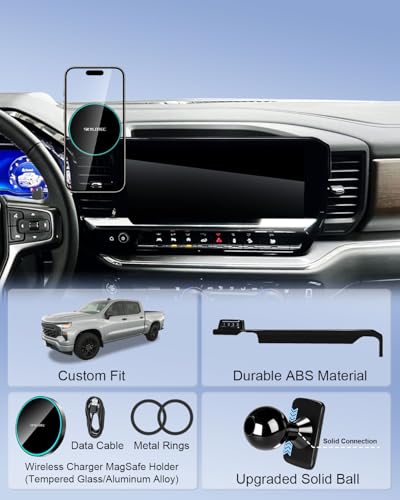 Magnetic Charger Phone Mount for 2022 (Magnetic Wireless Charger / Silverado 2022-2025 (13.4 inch screen))