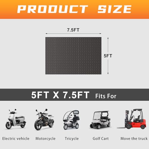 2.5mm Thickened 5Ft x 7.5Ft Garage Floor Mat Rubber Flooring Roll (4.9Ft x 7.5Ft-Grey)
