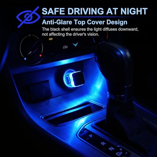 4 PCS Car Interior USB LED Lights