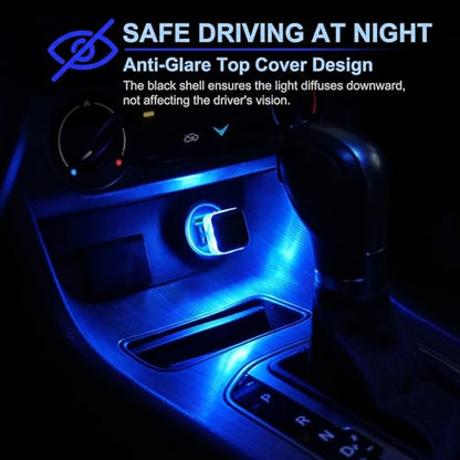 4 PCS Car Interior USB LED Lights