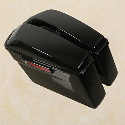 Vivid Black Hard Saddlebags with Black Latch Keys Liners Fit for Harley Touring Road King Street Glide Electra Ultra Classic 2014 (Vivid Black 2# / For 2014-later)
