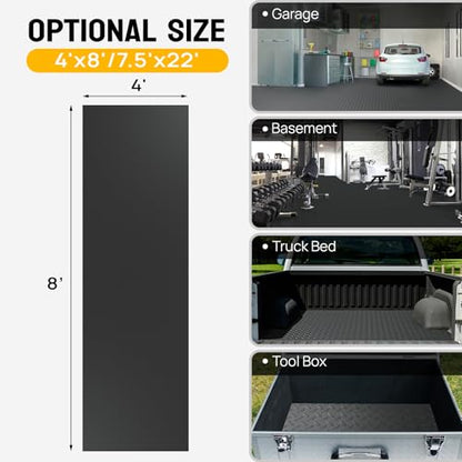 4x8 FT Garage Floor Mat (4'x8' / Black)
