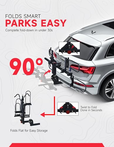 Young Bike Rack Hitch for Car (2-BIKE RACK 200 LBS PLATFORM STYLE)