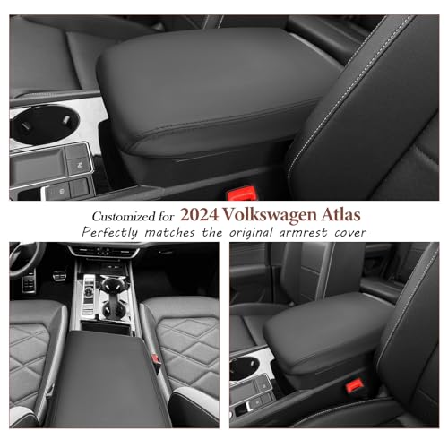 for 2024 2025 2026 Volkswagen Atlas Center Console Cover 2024 2025 2026 VW Atlas Armrest Cover Atlas SE (2024+ VW Atlas B)
