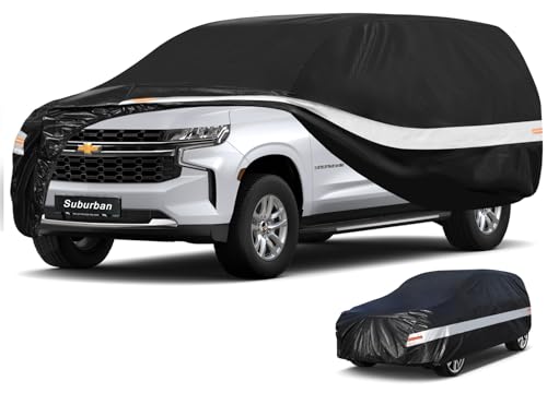 10 Layers SUV Car Cover Custom Fit for Chevrolet Chevy Suburban (Black Gray / Custom Fit for Chevrolet Suburban)