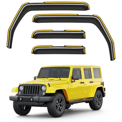 Window Visors Rain Guards for 2007 (for 2007-2018 Jeep Wrangler JK)