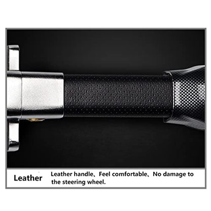 Steering Wheel Lock with Alarm and Light (Black + Silver)