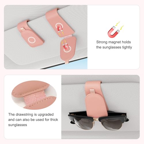 Magnetic Sunglass Holder for Car Visor (Pink)