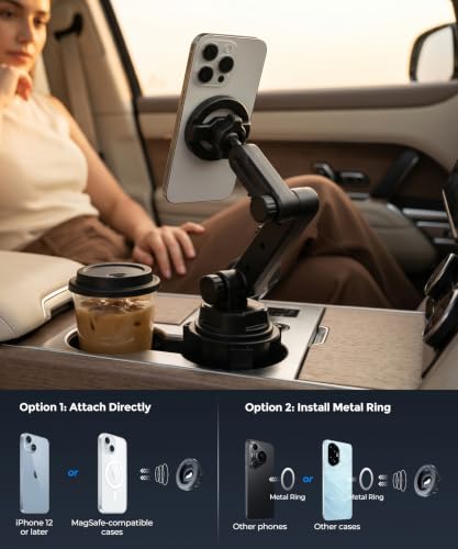 Cup Holder Magnetic Car Phone Mount (Single Magsafe)