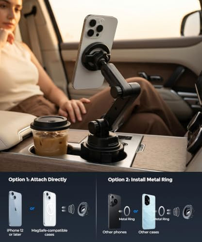 Cup Holder Magnetic Car Phone Mount (Single Magsafe)