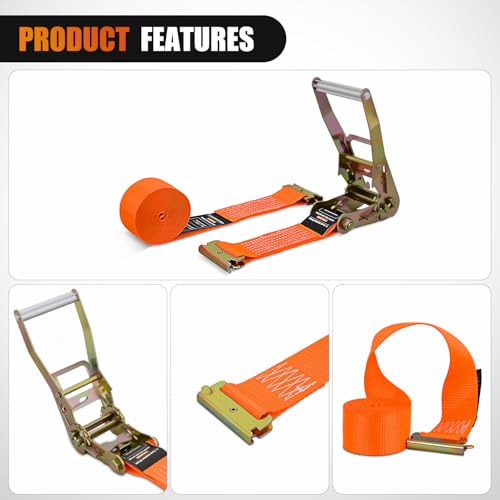 E Track Ratchet Straps 2 Pack 2" x 12' (2in x 12ft E-Track Ratchet Straps)